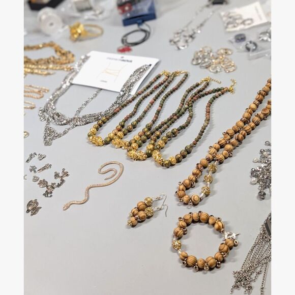 Jewelry Lot Waist Chain Bracelet Necklace Rings Brooch Jewel Chain Making Craft - Picture 3 of 12